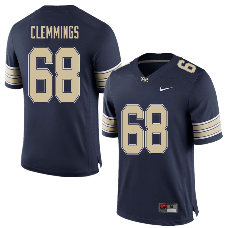 Men #68 T.J. Clemmings Pittsburgh Panthers College Football Jerseys Sale-Home Blue